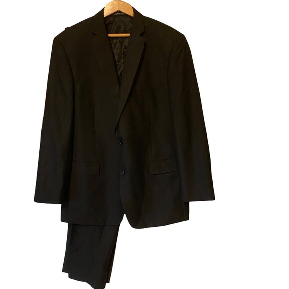 Men's Calvin Klein Black Two Piece Suit Set Coat 44/Pants 36